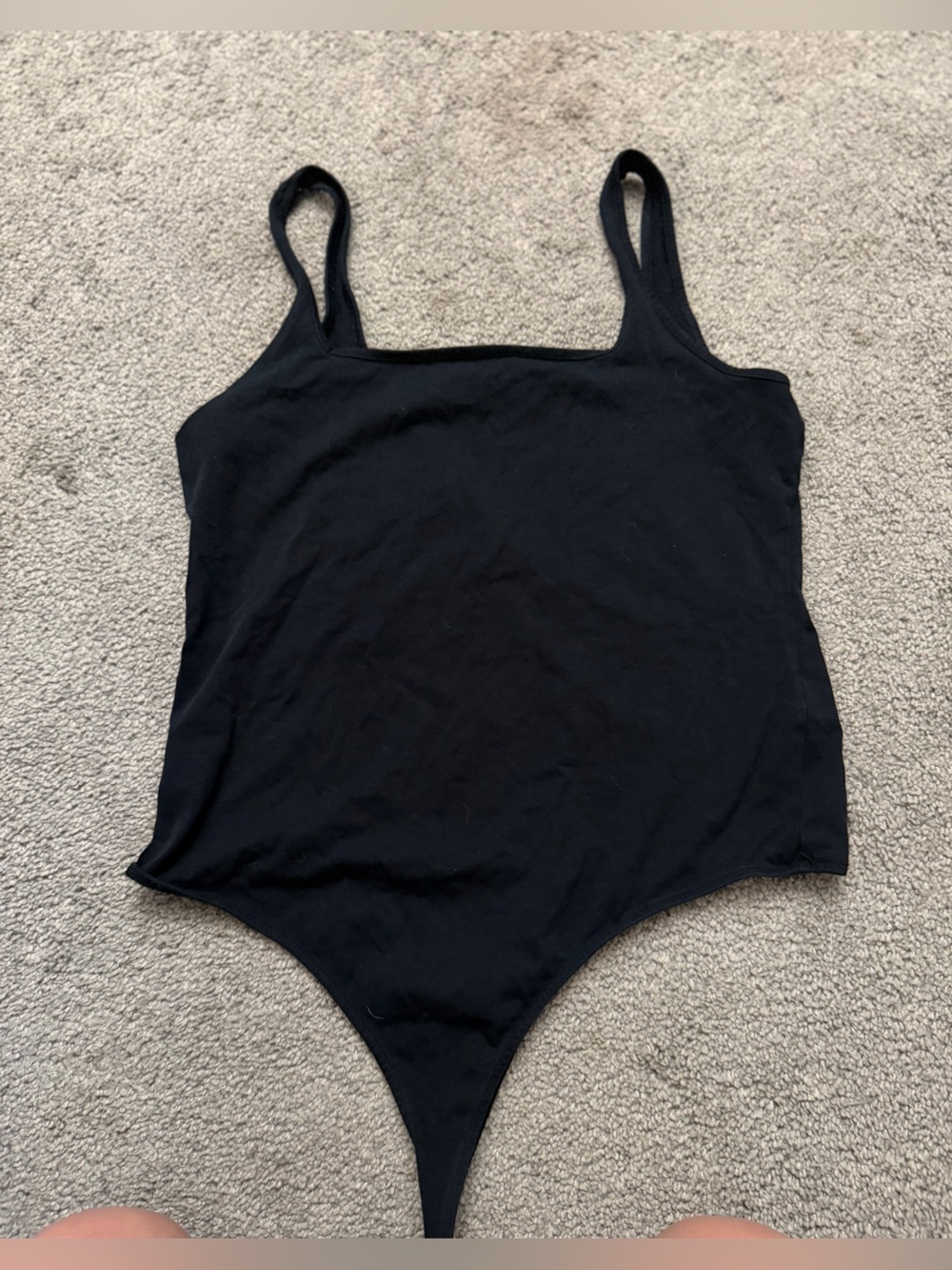 BP Black Square Cut Sleeveless Tank Bodysuit Size L